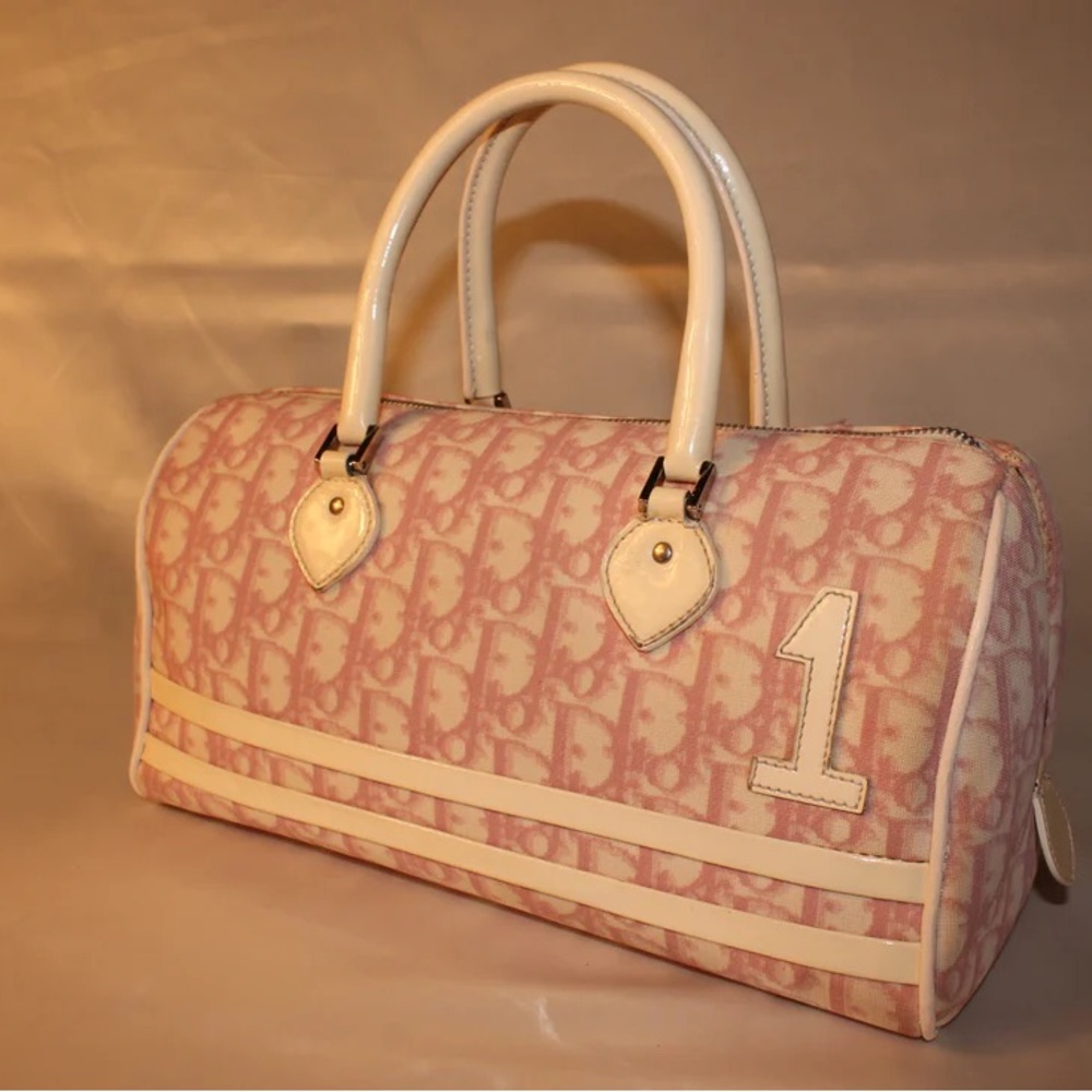DIOR GIRLY BOSTON TROTTER BAG - Pink and Cream